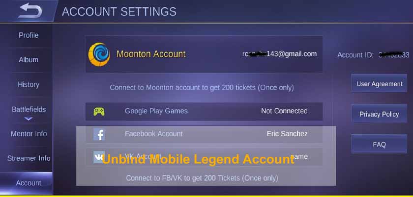 Disconnect/Change Email Moonton account hacked & lost Moonton